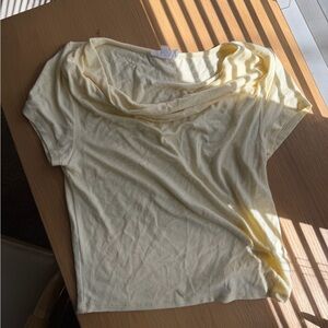 Light Yellow Women's Drape Neck Top